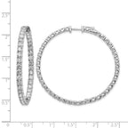 14k White Gold 7 1/4 carat Lab Grown Dia VS/SI+ G+ Round In and Out Safety Clasp Hoop Earrings