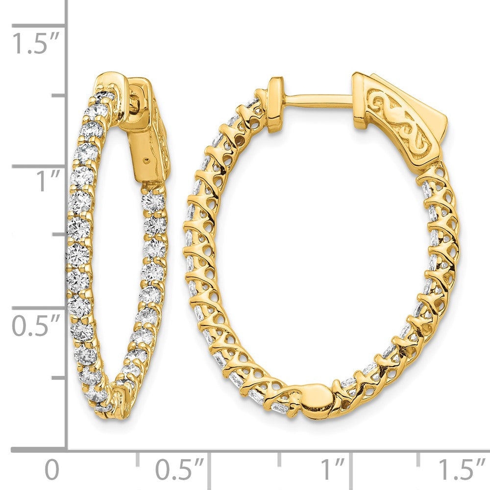 14ky TRUE ORIGIN Lab Grown VS+, F+ Diamond Hoop Earring