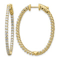 14k 2.6 carat Diamond Oval In/Out Hoop w/Safety Clasp Earrings