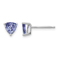 14k White Gold 5mm Trillion Tanzanite Post Earrings