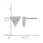 14k White Gold 1/3 carat Diamond Cluster Triangle Post Earrings