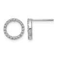 14k White Gold 1/6 carat Diamond Open Circle Post Earrings