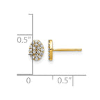 14k 1/4 carat Diamond Cluster Oval Earrings