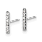 14k White Gold 1/10 carat Diamond Bar Earrings