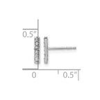 14k White Gold 1/10 carat Diamond Bar Earrings