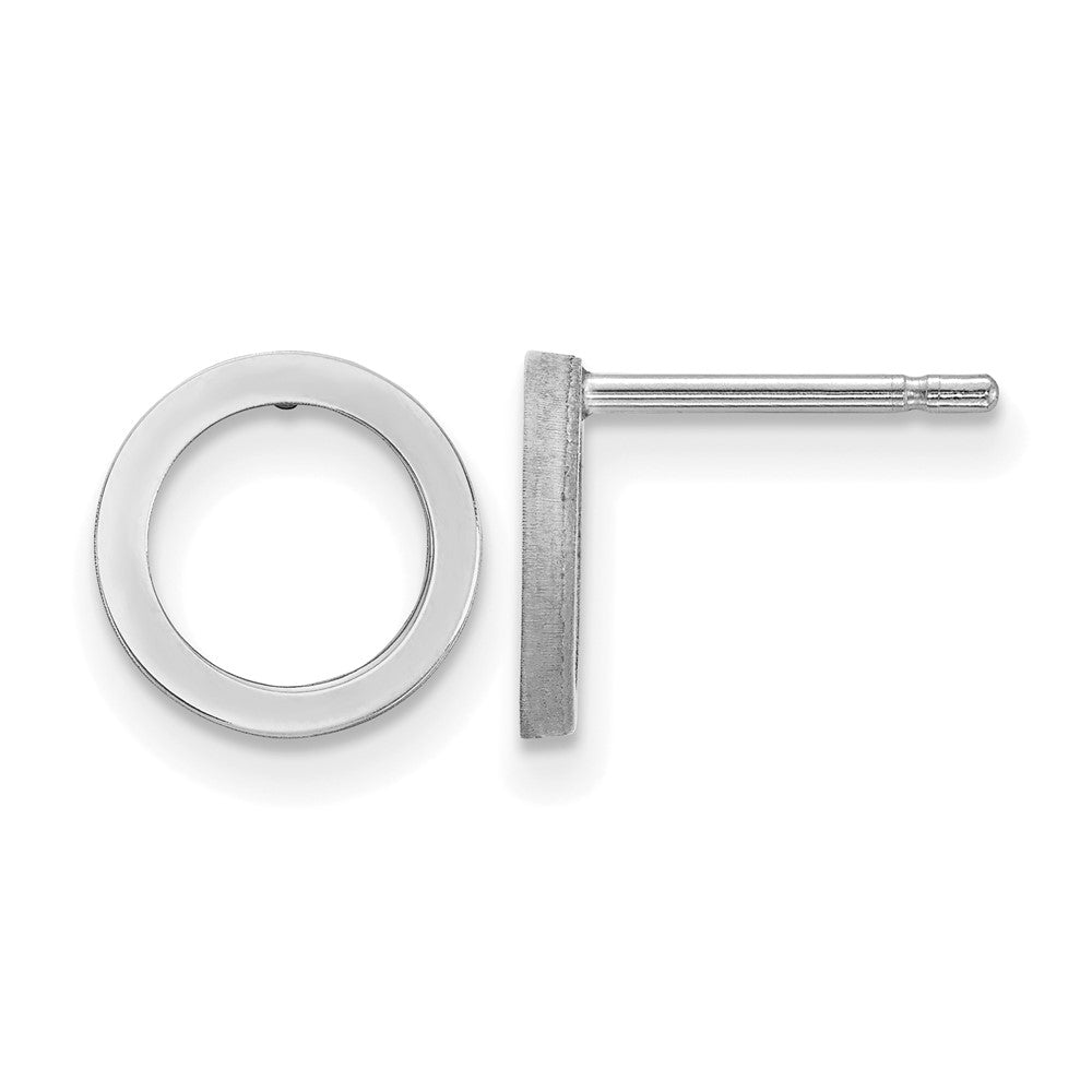 14k White Gold Open Circle Earrings