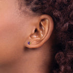 14k 4mm Princess-cut Amethyst Post Earrings
