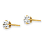 14k 4mm Princess-cut Cubic Zirconia Post Earrings