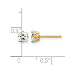 14k 4mm Princess-cut Cubic Zirconia Post Earrings