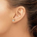 14k 5mm Princess-cut Cubic Zirconia Post Earrings