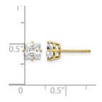 14k 5mm Princess-cut Cubic Zirconia Post Earrings