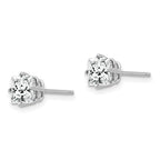 14k White Gold 5mm Princess-cut Cubic Zirconia Post Earrings