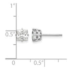 14k White Gold 5mm Princess-cut Cubic Zirconia Post Earrings