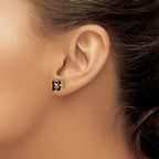 14k 7mm Square Smoky Quartz Post Earrings