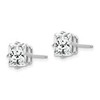 14k White Gold 7mm Cubic Zirconia Post Earrings