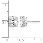 14k White Gold 7mm Cubic Zirconia Post Earrings