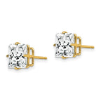 14k 8mm Princess-cut Cubic Zirconia Post Earrings