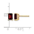 14k 6x4mm Emerald-cut Garnet Post Earrings
