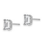 14k White Gold 6x4mm Octagon Radiant-Cut Cubic Zirconia Post Earrings