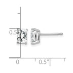 14k White Gold 6x4mm Octagon Radiant-Cut Cubic Zirconia Post Earrings