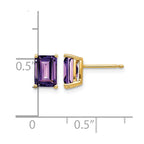 14k 7x5mm Emerald-Cut Amethyst Post Earrings
