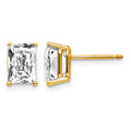 14k 7x5mm Octagon Radiant-Cut Cubic Zirconia Post Earrings
