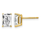14k 7x5mm Octagon Radiant-Cut Cubic Zirconia Post Earrings