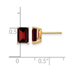 14k 7x5mm Emerald-cut Garnet Post Earrings
