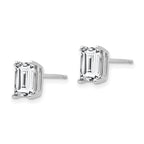 14k White Gold 7x5mm Octagon Radiant-Cut Cubic Zirconia Post Earrings