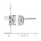 14k White Gold 7x5mm Octagon Radiant-Cut Cubic Zirconia Post Earrings