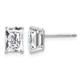 14k White Gold 7x5mm Octagon Radiant-Cut Cubic Zirconia Post Earrings