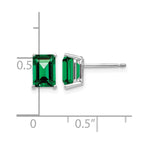 14k White Gold 7x5mm Emerald-Cut Mount St. Helens Post Earrings