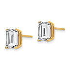 14k 8x6mm Octagon Radiant-Cut Cubic Zirconia Post Earrings