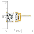 14k 8x6mm Octagon Radiant-Cut Cubic Zirconia Post Earrings