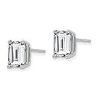 14k White Gold 8x6mm Octagon Radiant-Cut Cubic Zirconia Post Earrings