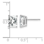 14k White Gold 8x6mm Octagon Radiant-Cut Cubic Zirconia Post Earrings
