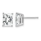 14k White Gold 8x6mm Octagon Radiant-Cut Cubic Zirconia Post Earrings