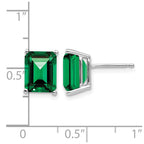 14k White Gold 9x7mm Emerald-Cut Mount St. Helens Post Earrings