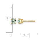 14k 4mm Round Green Quartz Post Earrings