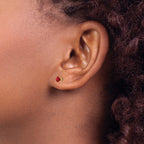 14k 4mm Round Ruby Post Earrings