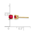 14k 4mm Round Ruby Post Earrings