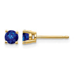 14k 4mm Round Sapphire Post Earrings
