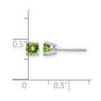 14k White Gold 4mm Round Peridot Post Earrings