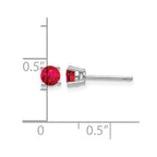 14k White Gold 4mm Round Ruby Post Earrings