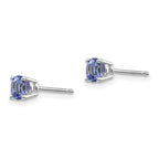 14k White Gold 4mm Round Tanzanite Post Earrings