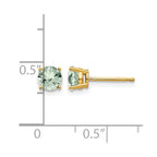 14k 5mm Round Green Quartz Post Earrings