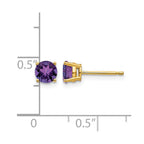 14k 5mm Round Amethyst Post Earrings