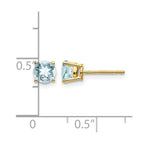 14k 5mm Round Aquamarine Post Earrings