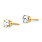 14k 5mm Round Cubic Zirconia Post Earrings