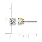 14k 5mm Round Cubic Zirconia Post Earrings